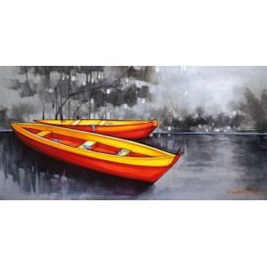 Salman Farooqi, 24 x 48 Inch, Acrylic on Canvas, Seascape Painting-AC-SF-149